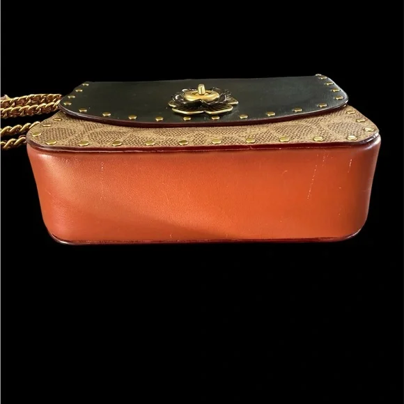 Coach Studded Signature Canvas Chain Crossbody Bag - Picture 10 of 11